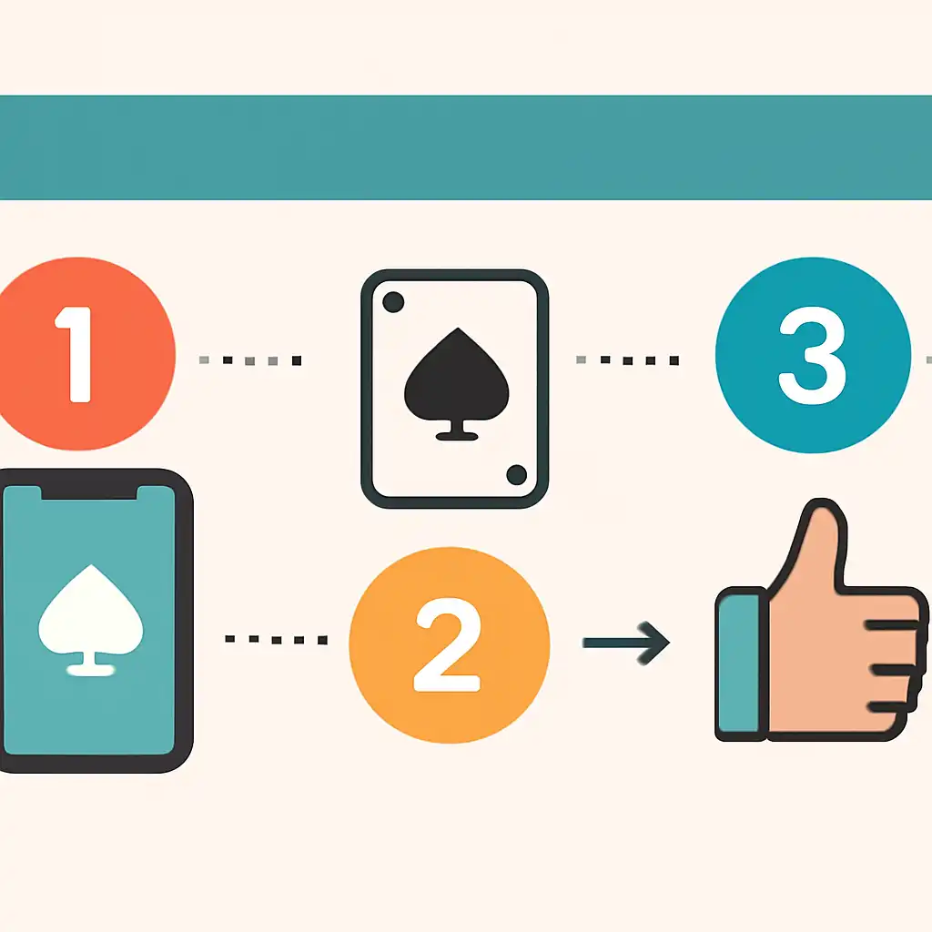 Annotated step diagram: teen patti tips process with numbered callouts